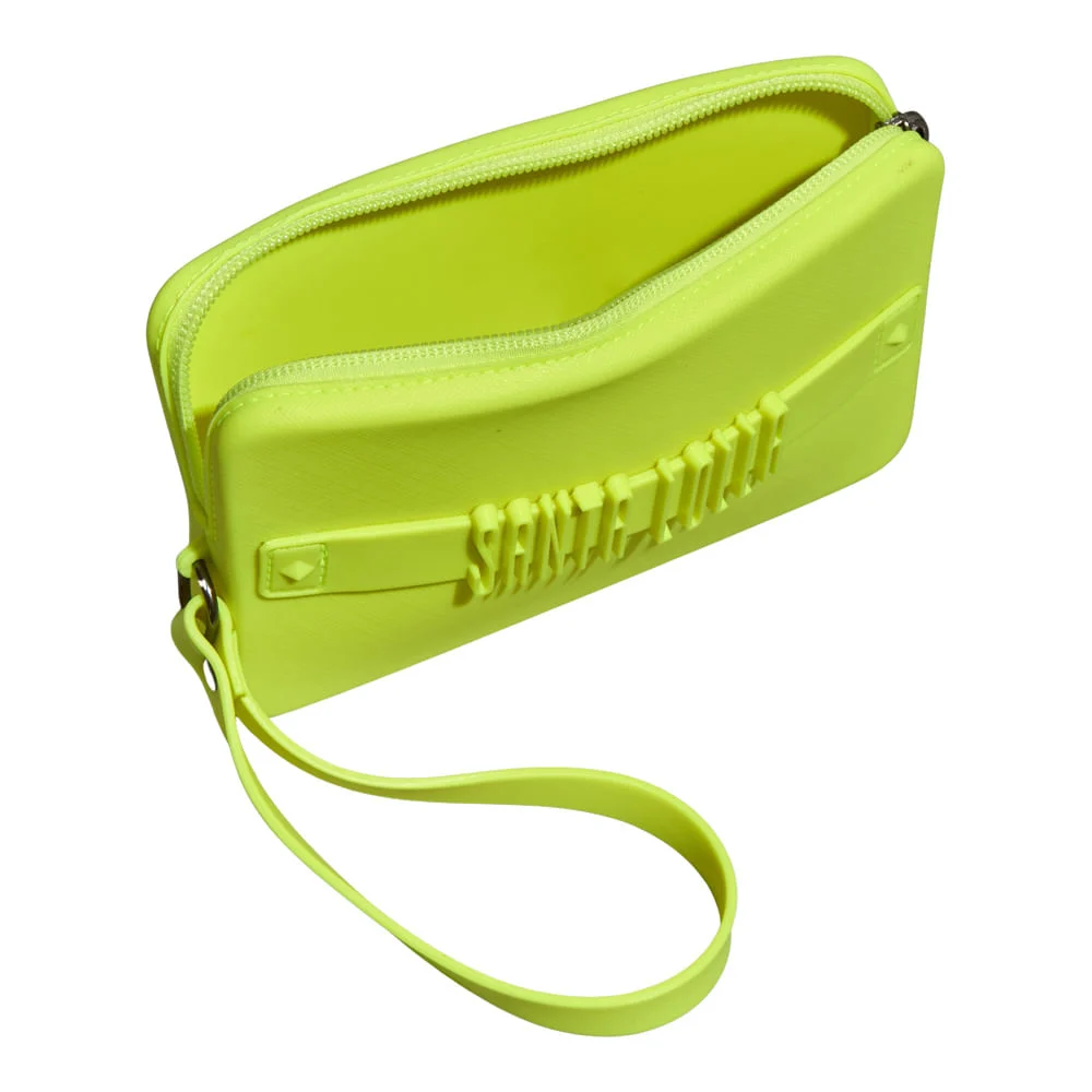Clutch Borracha Amarelo Alça De Mão - vista 3 de 4