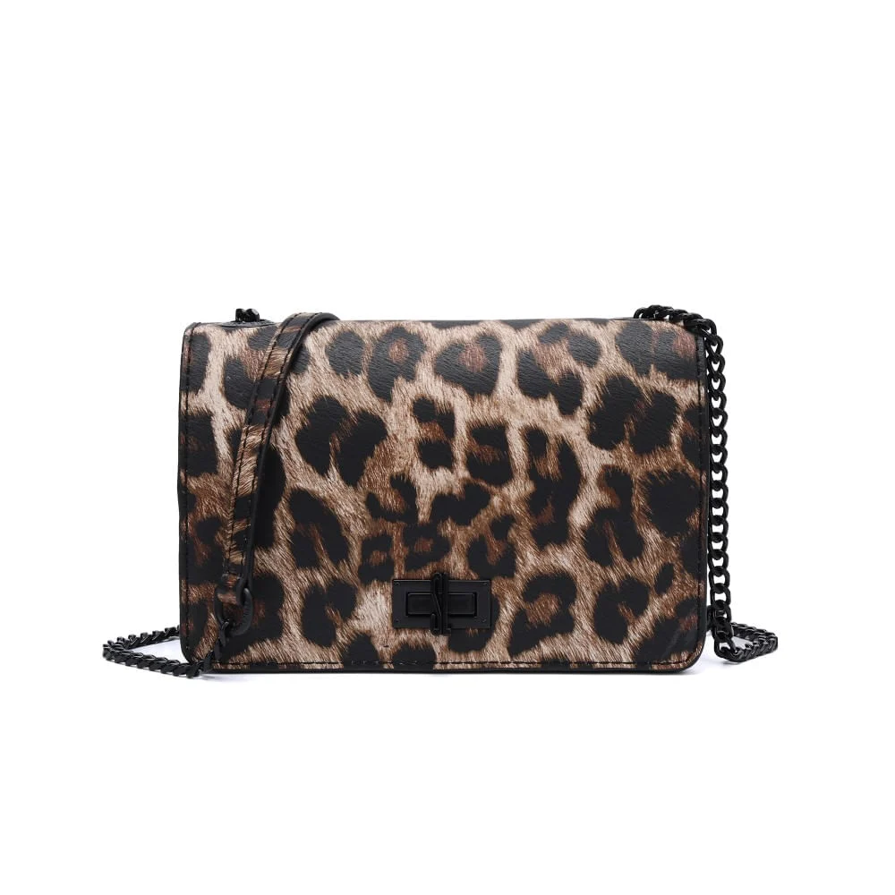 Bolsa Pequena Estampa Animal Print Onça Alça Transversal Corrente - vista 2 de 6