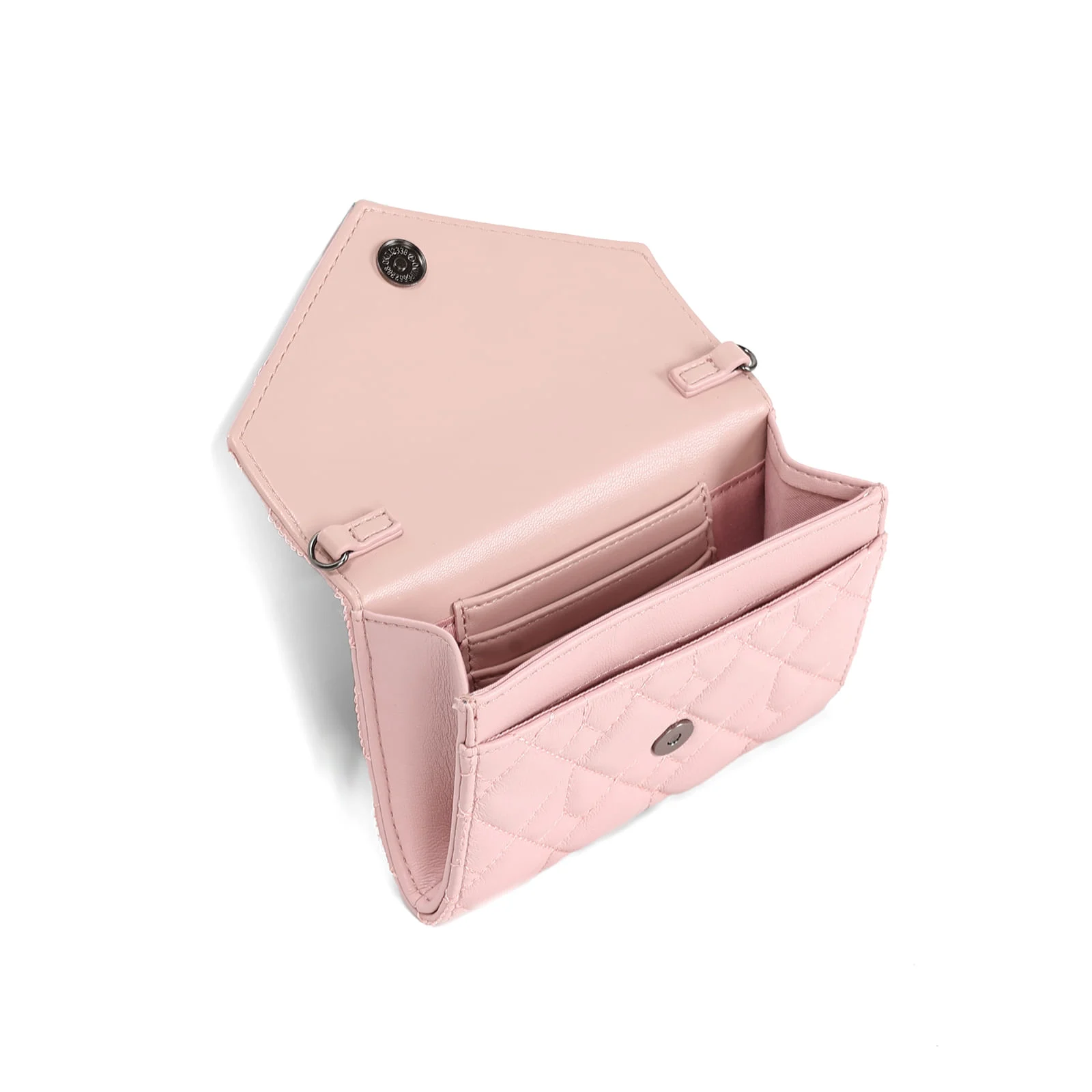 Bolsa Carteira Envelope Soft Rosa Claro Alça Transversal - vista 3 de 3