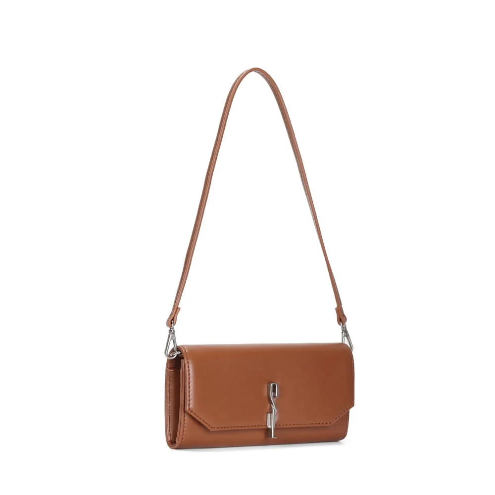 Bolsa Carteira Soft Marrom Safari Alça de Ombro - vista 2 de 3
