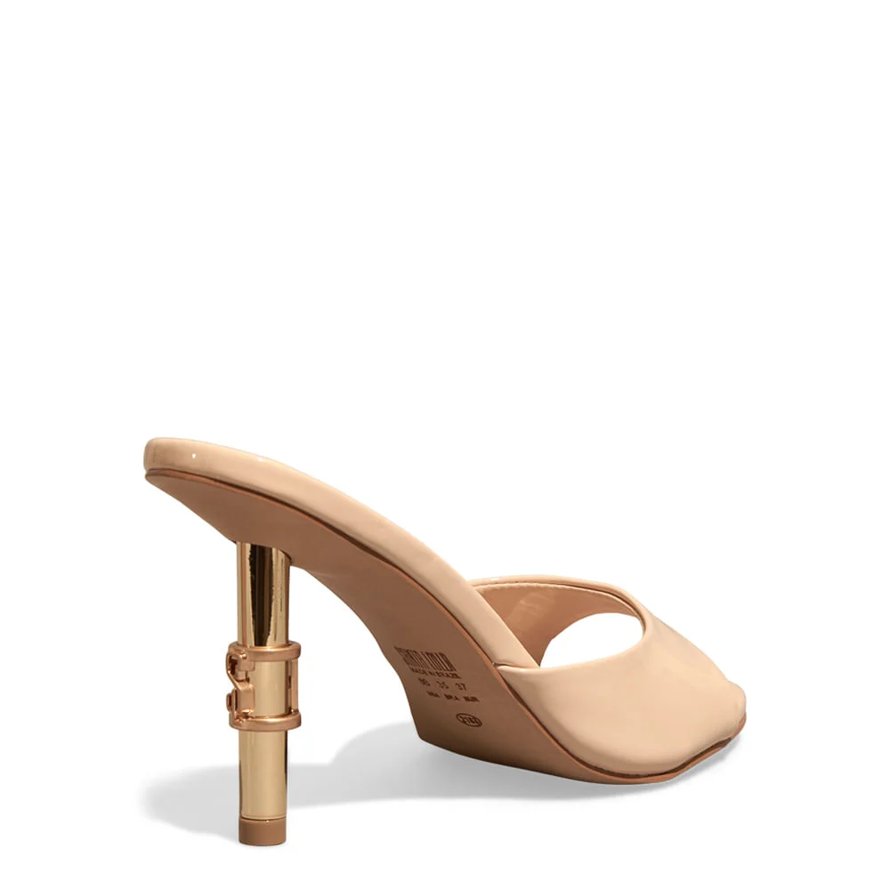 Mule Verniz Anzeli Off White Salto Fino - vista 3 de 4