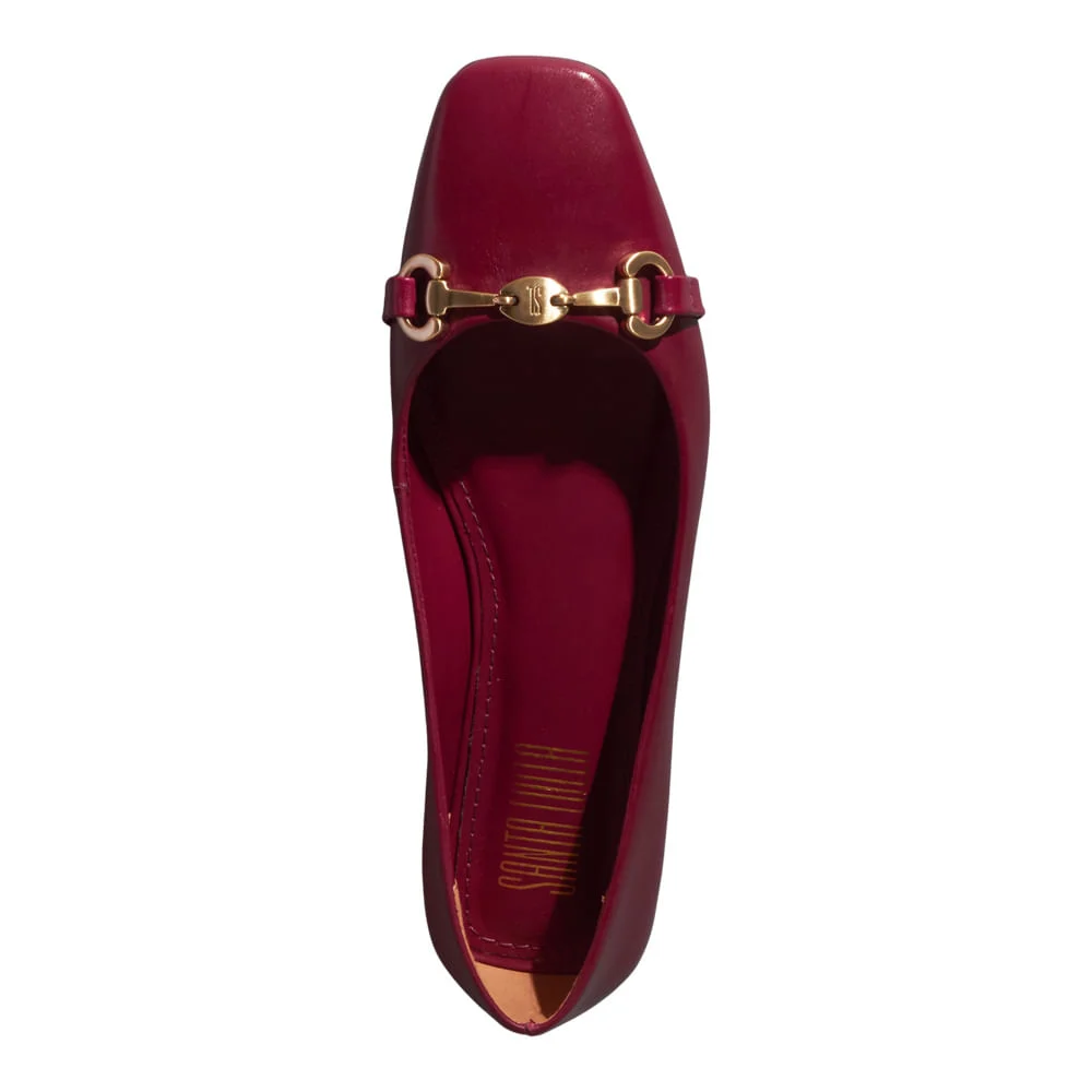Sapatilha Couro Nobre Soft Vermelho Bordô - vista 5 de 5