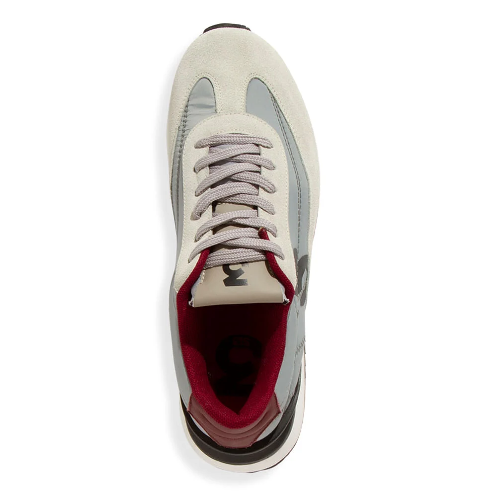 Tênis Jogger Masculino Couro Camurça Cinza - vista 3 de 4
