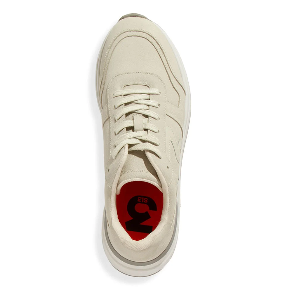 Tênis Jogger Masculino Couro Selaria Off White - vista 4 de 4
