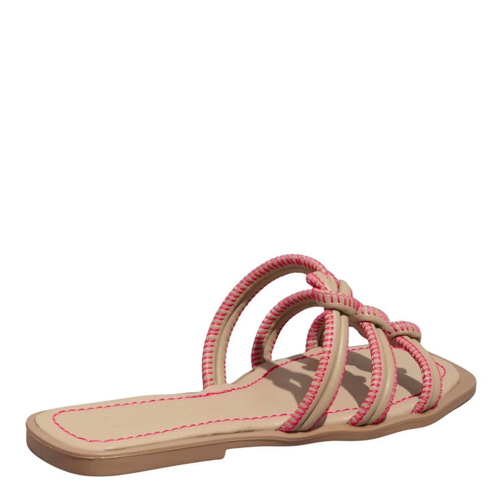 Rasteira Napa Soft Palha - vista 3 de 4