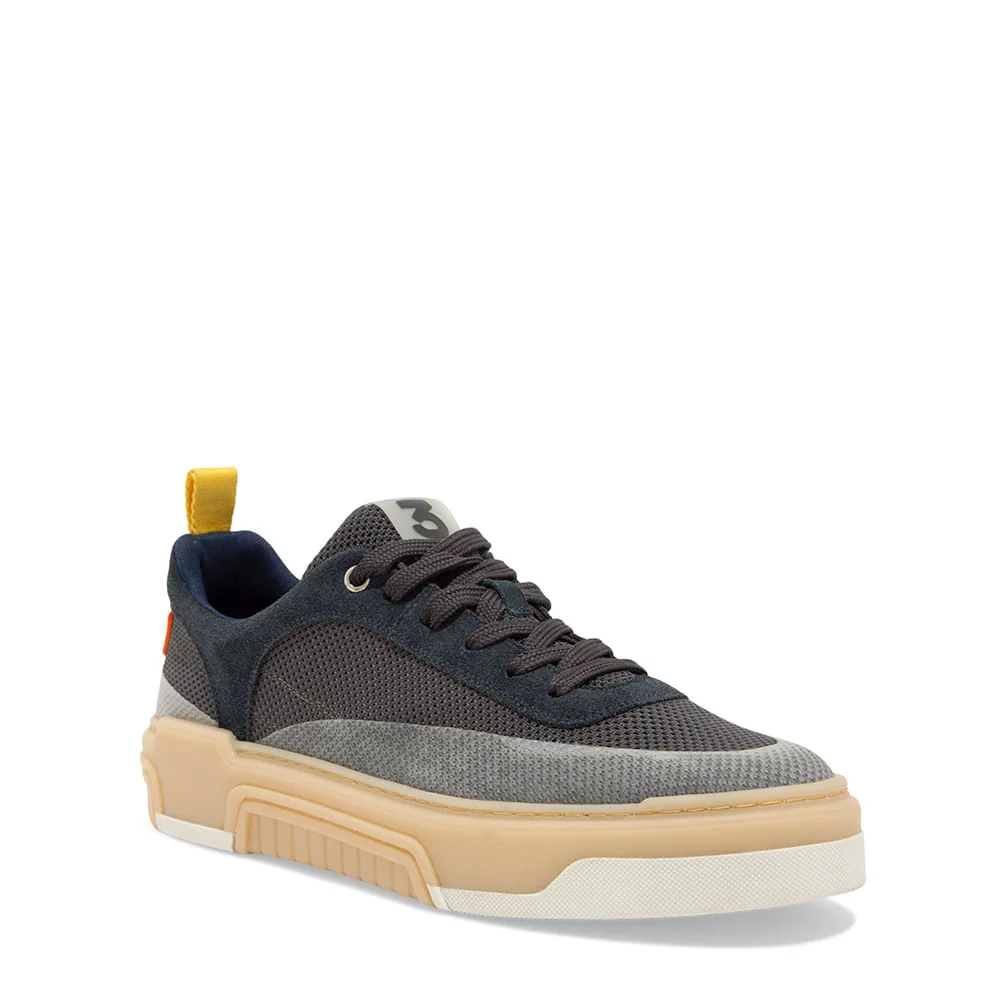 Tênis Masculino Knit Cinza Chumbo - vista 2 de 4