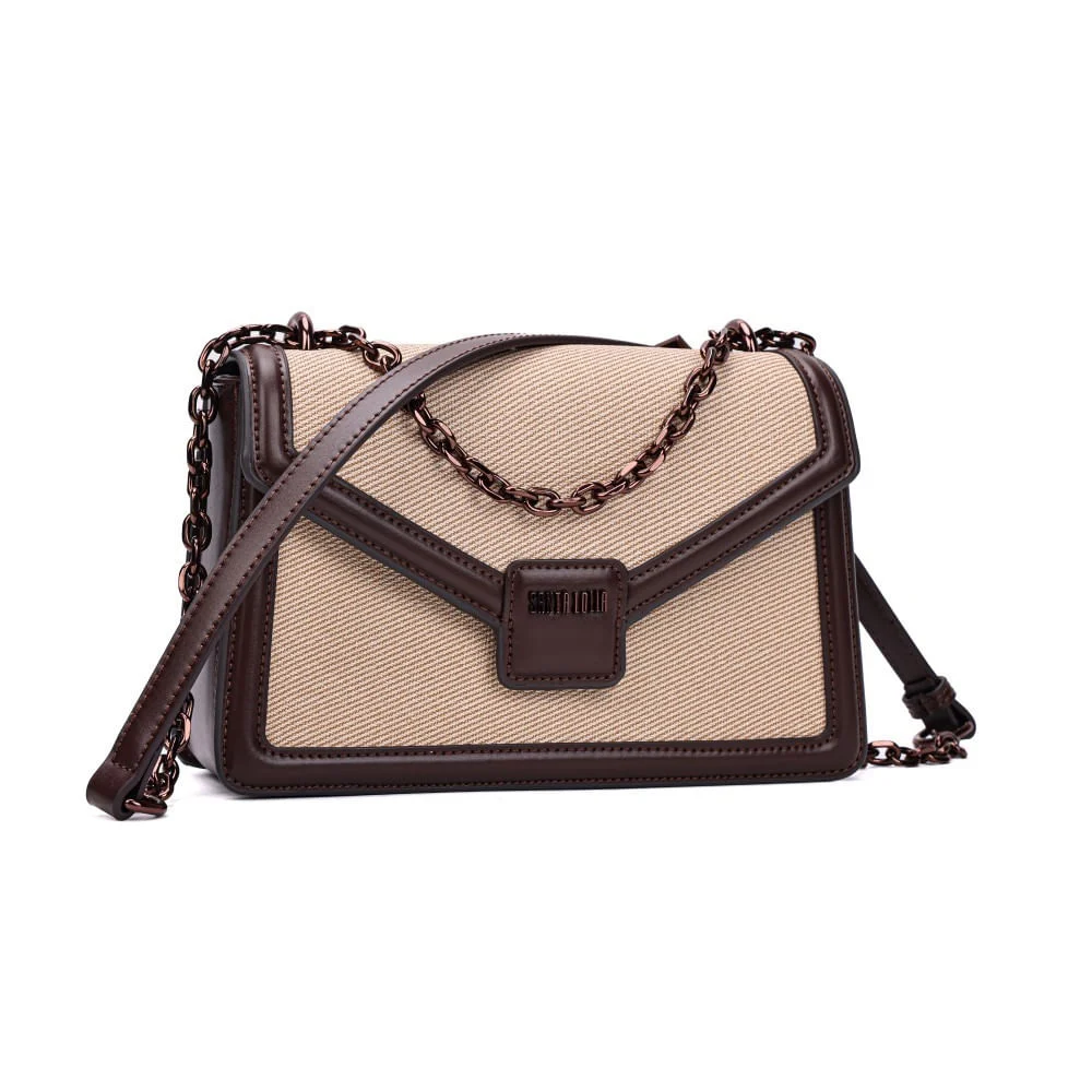 Bolsa Material Canvas Marrom Dark Alça Transversal - vista 2 de 7