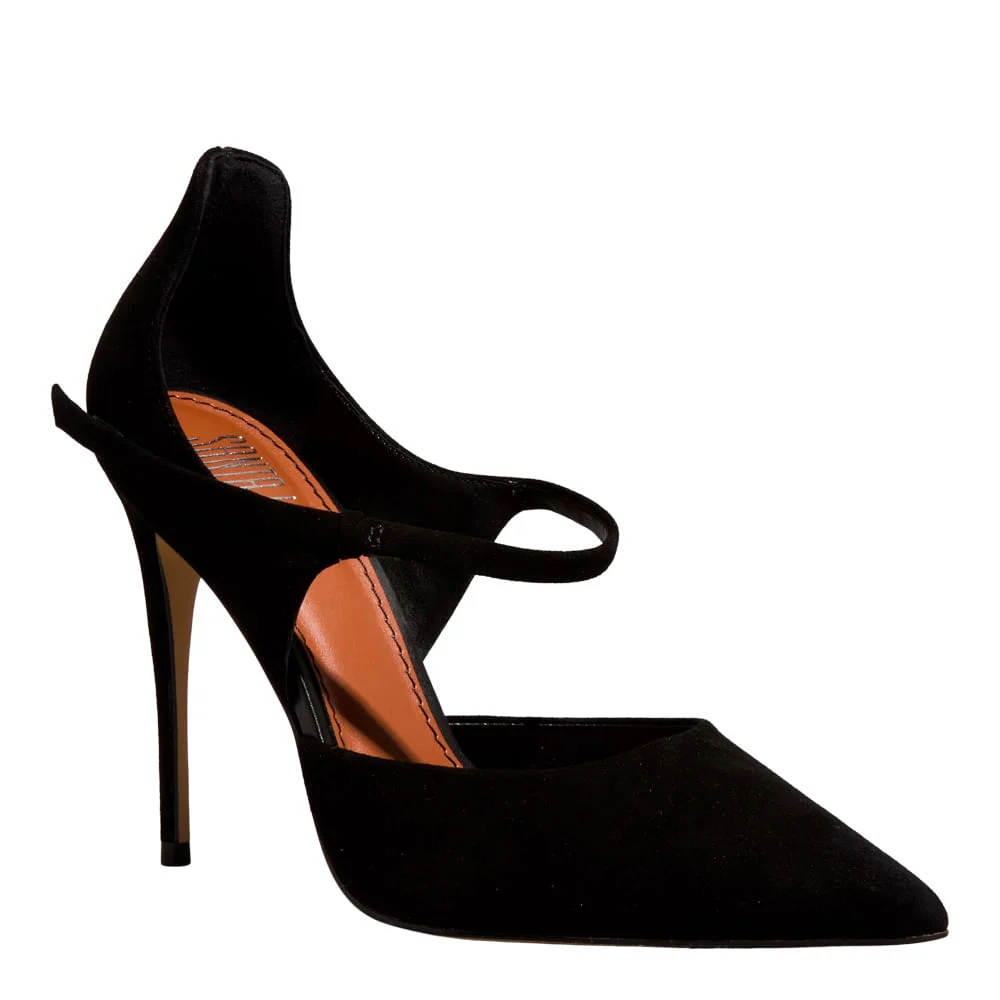Scarpin Couro Camurça Premium Preto - vista 2 de 3