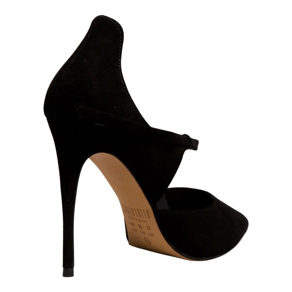 Scarpin Couro Camurça Premium Preto - vista 3 de 3