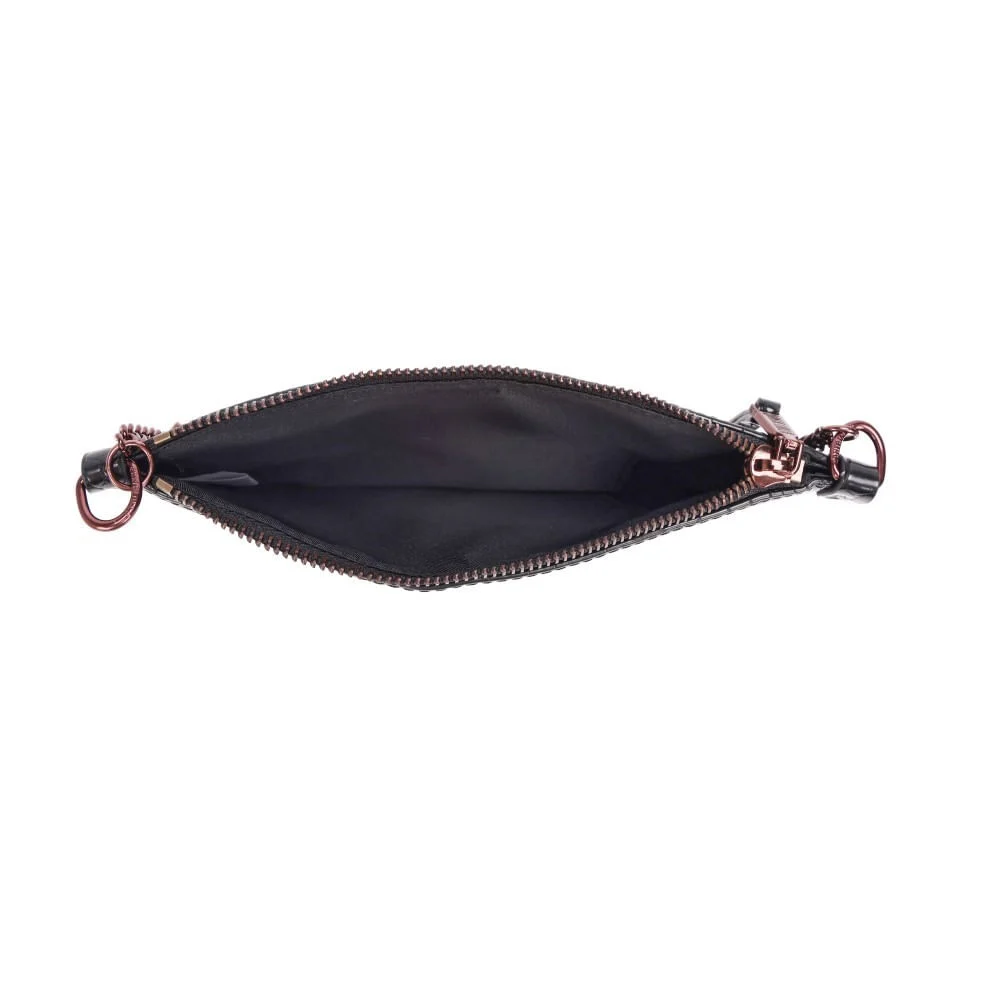 Bolsa Clutch Croco Preto Alça Transversal - vista 7 de 7