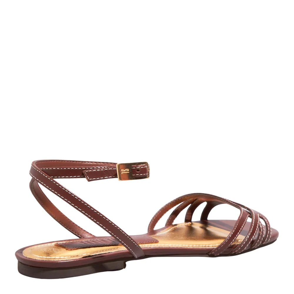 Rasteira Couro Confort Dark Cocoa - vista 3 de 4