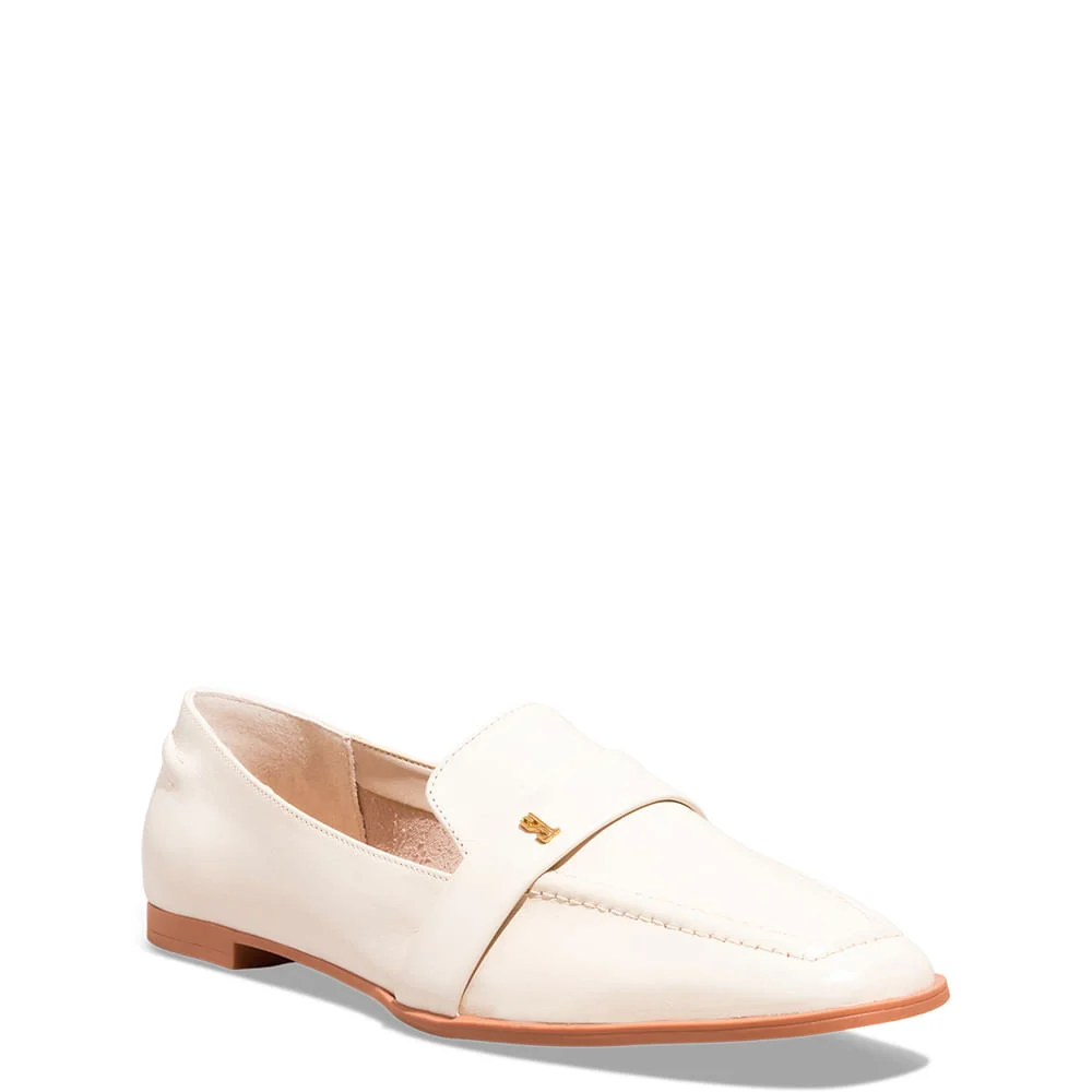 Mocassim Couro Nobre Soft Bico Quadrado Off White - vista 2 de 4