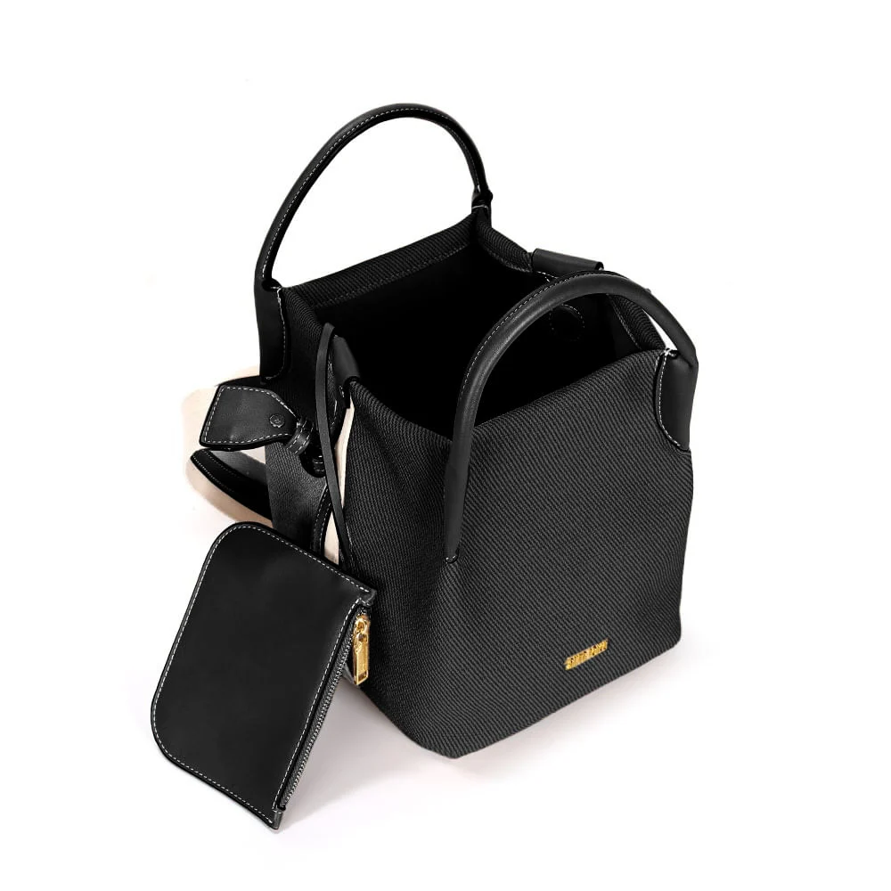Bolsa Bucket Floater Preto Alça Dupla - vista 3 de 3