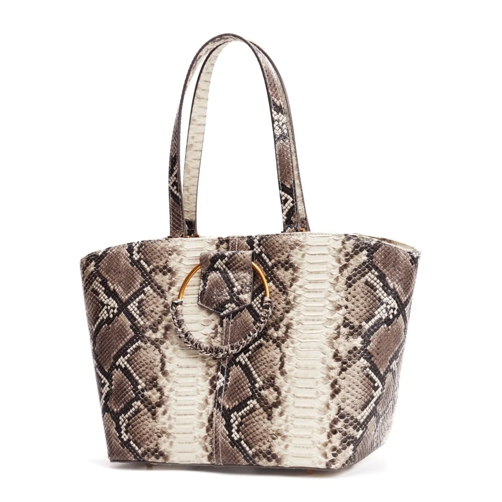 Bolsa Grande Estampa Animal Print Cobra Alça Ombro - vista 3 de 7