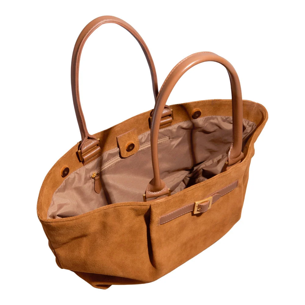 Bolsa G Couro Camurça Safari - vista 3 de 4