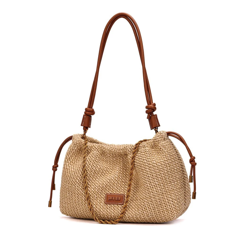 Bolsa Tramado Bege Alça Ombro - vista 3 de 7