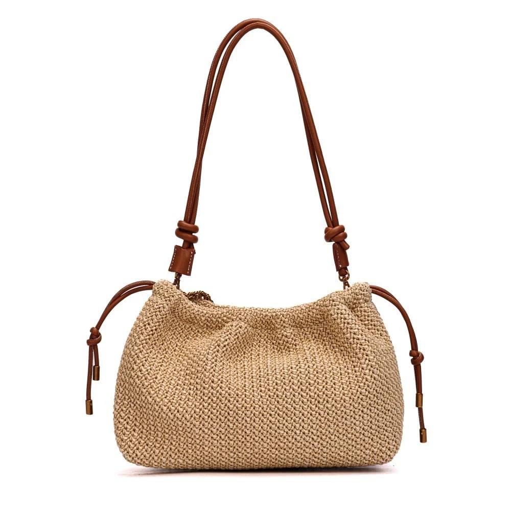 Bolsa Tramado Bege Alça Ombro - vista 5 de 7