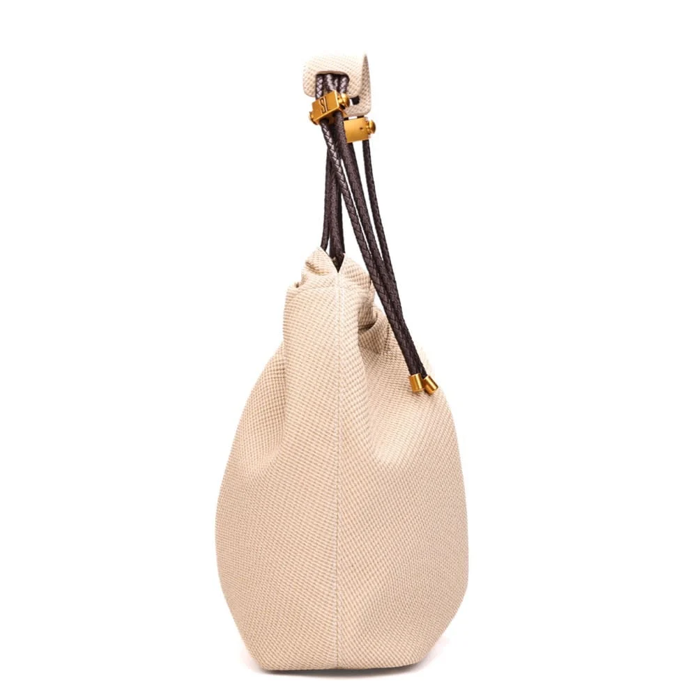 Bolsa Grande Material Canvas Bege Alça Ombro - vista 3 de 6