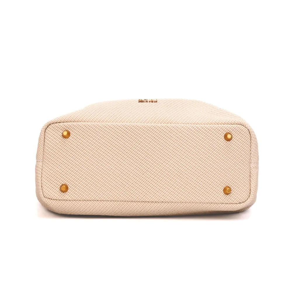 Bolsa Grande Material Canvas Bege Alça Ombro - vista 5 de 6