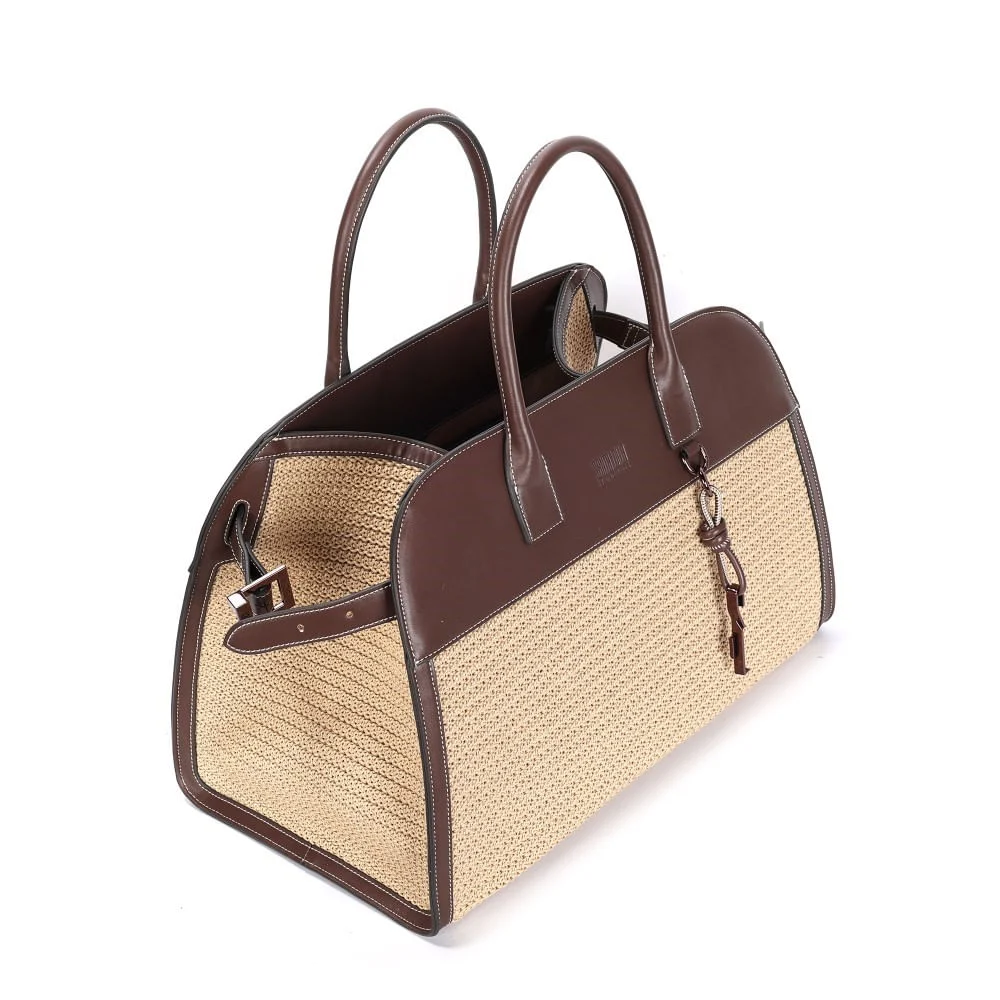 Bolsa Grande Tramado Marrom Dark - vista 3 de 3