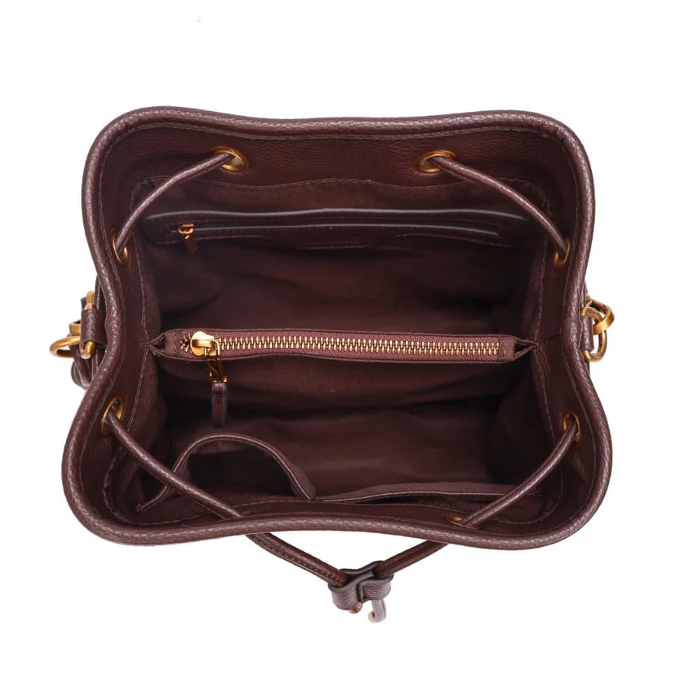 Bolsa Bucket Camurça Amarelo Mostarda Alça Dupla - vista 7 de 8