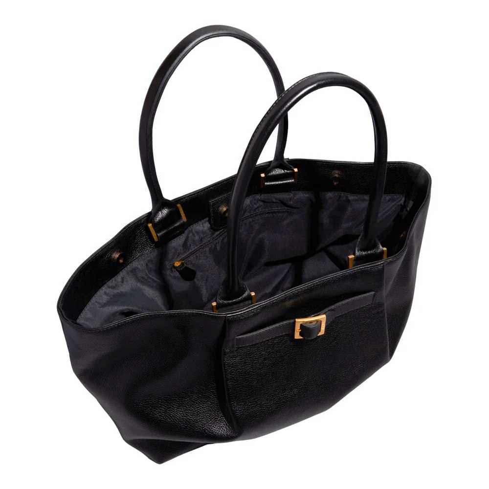 Bolsa G Couro Floater Preto - vista 3 de 4