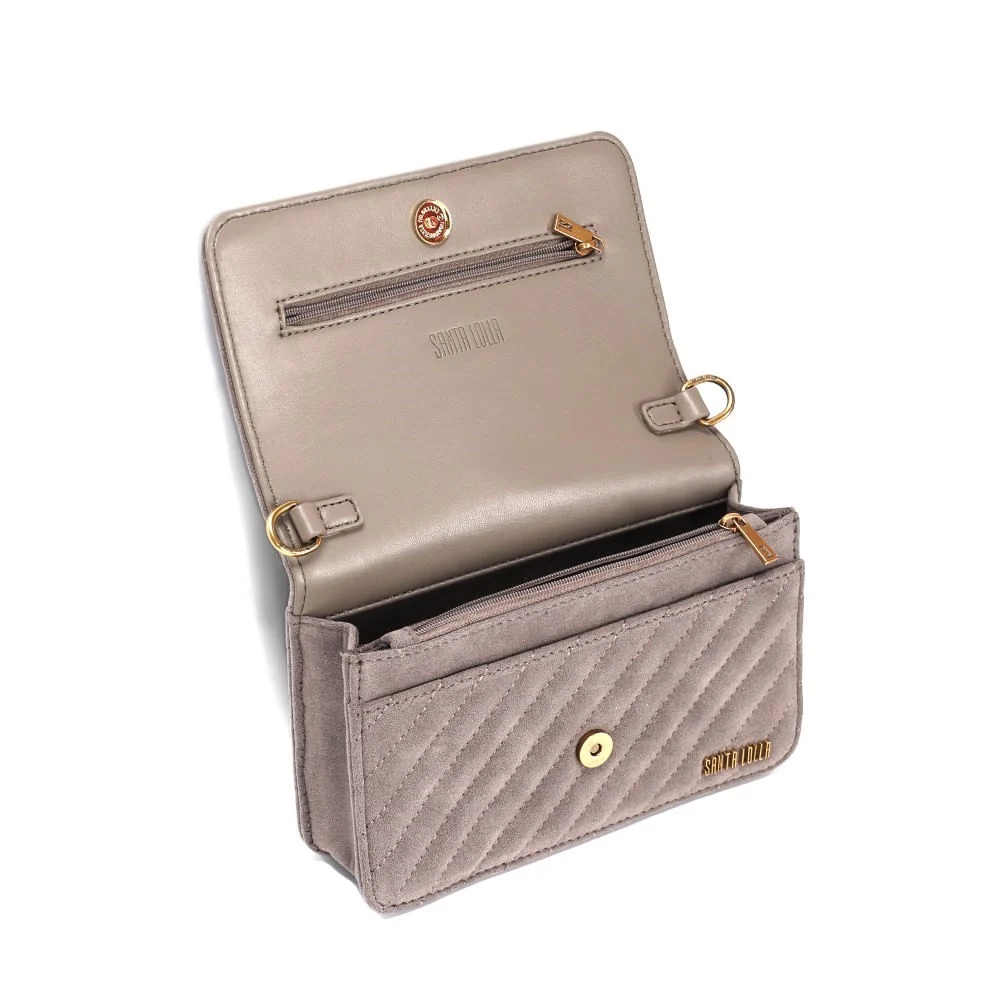 Bolsa Camurça Cinza Fog Alça Transversal - vista 3 de 3