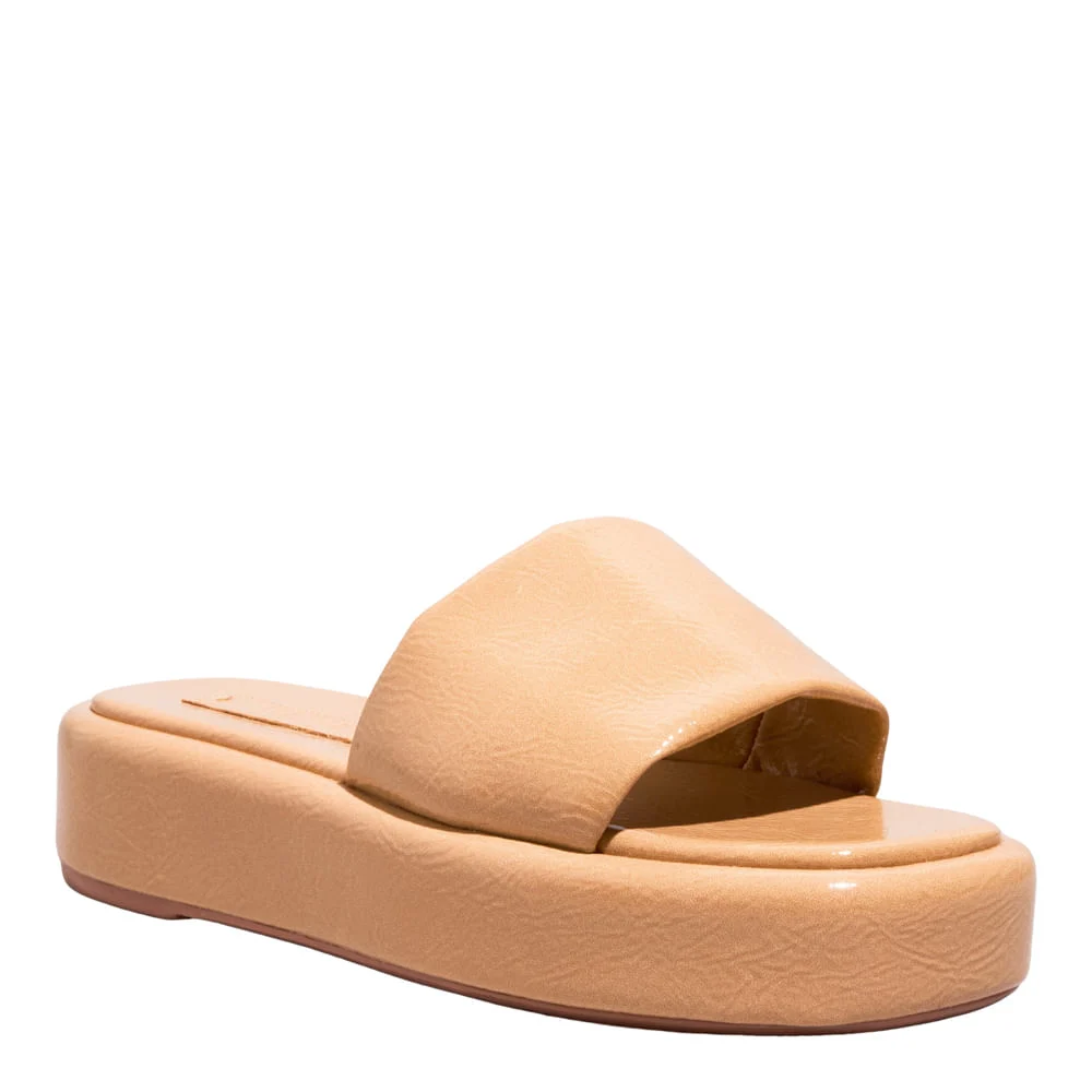 Papete Flatform Verniz Show Bege - vista 2 de 4