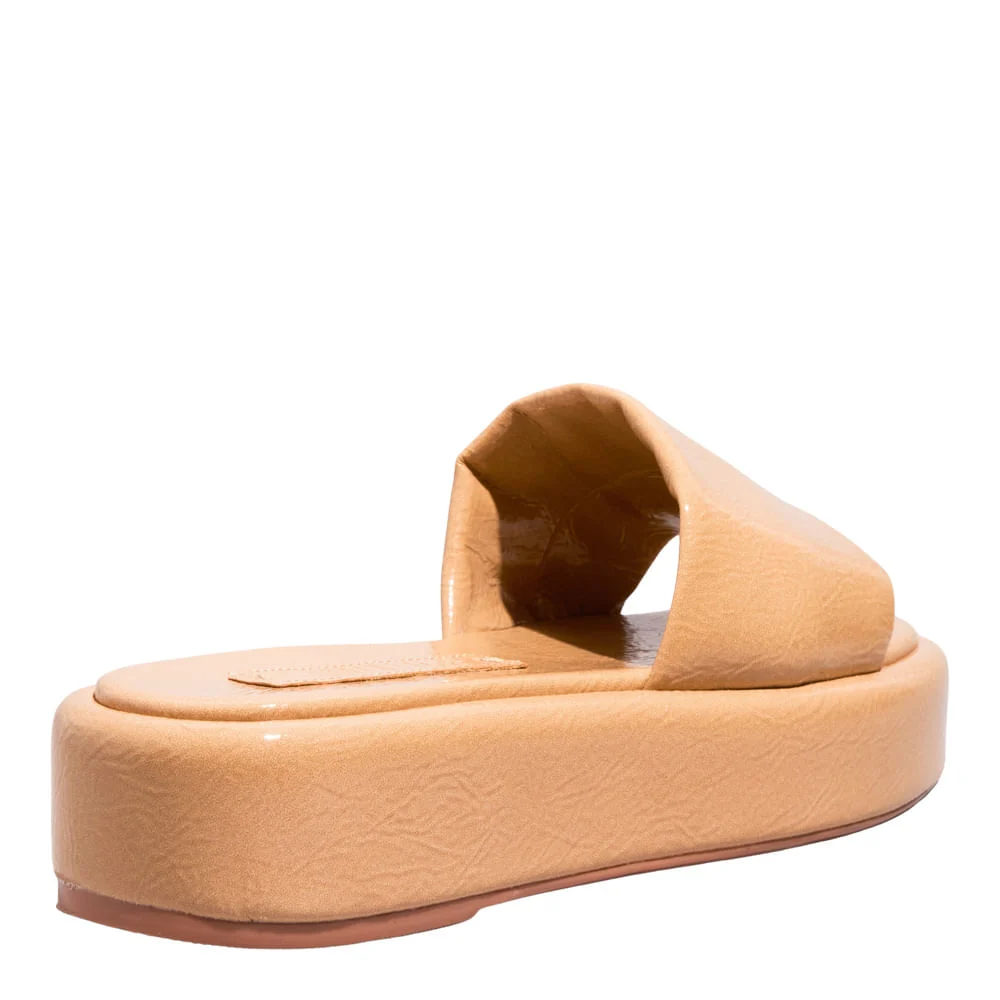 Papete Flatform Verniz Show Bege - vista 3 de 4