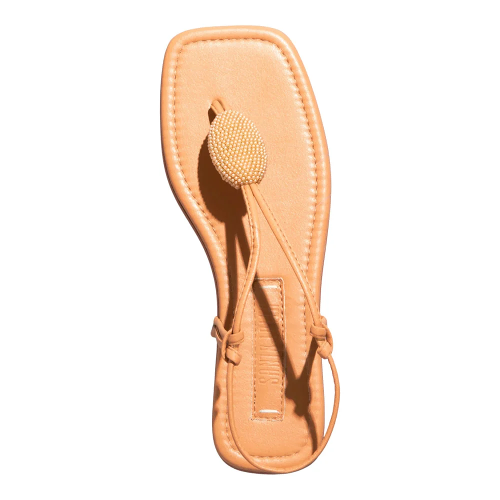 Rasteira Napa Soft Palha - vista 3 de 3