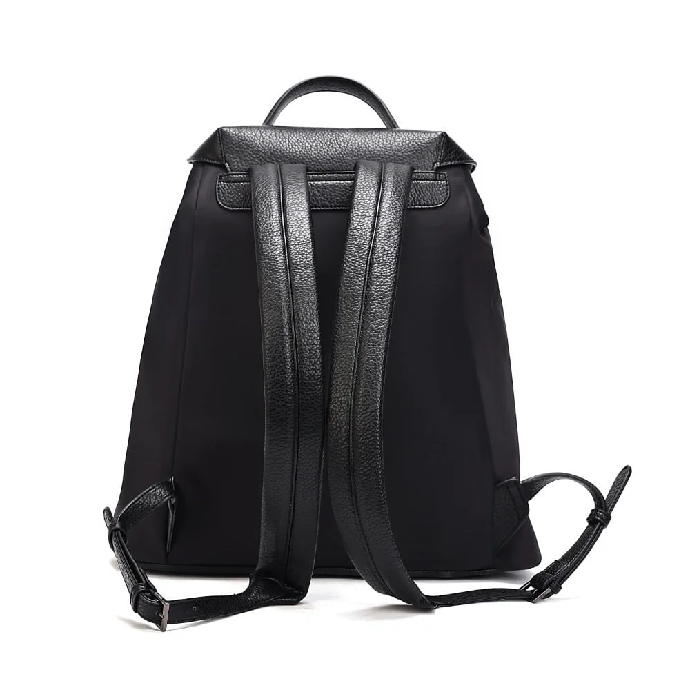 Mochila Grande Nylon Preta - vista 5 de 7