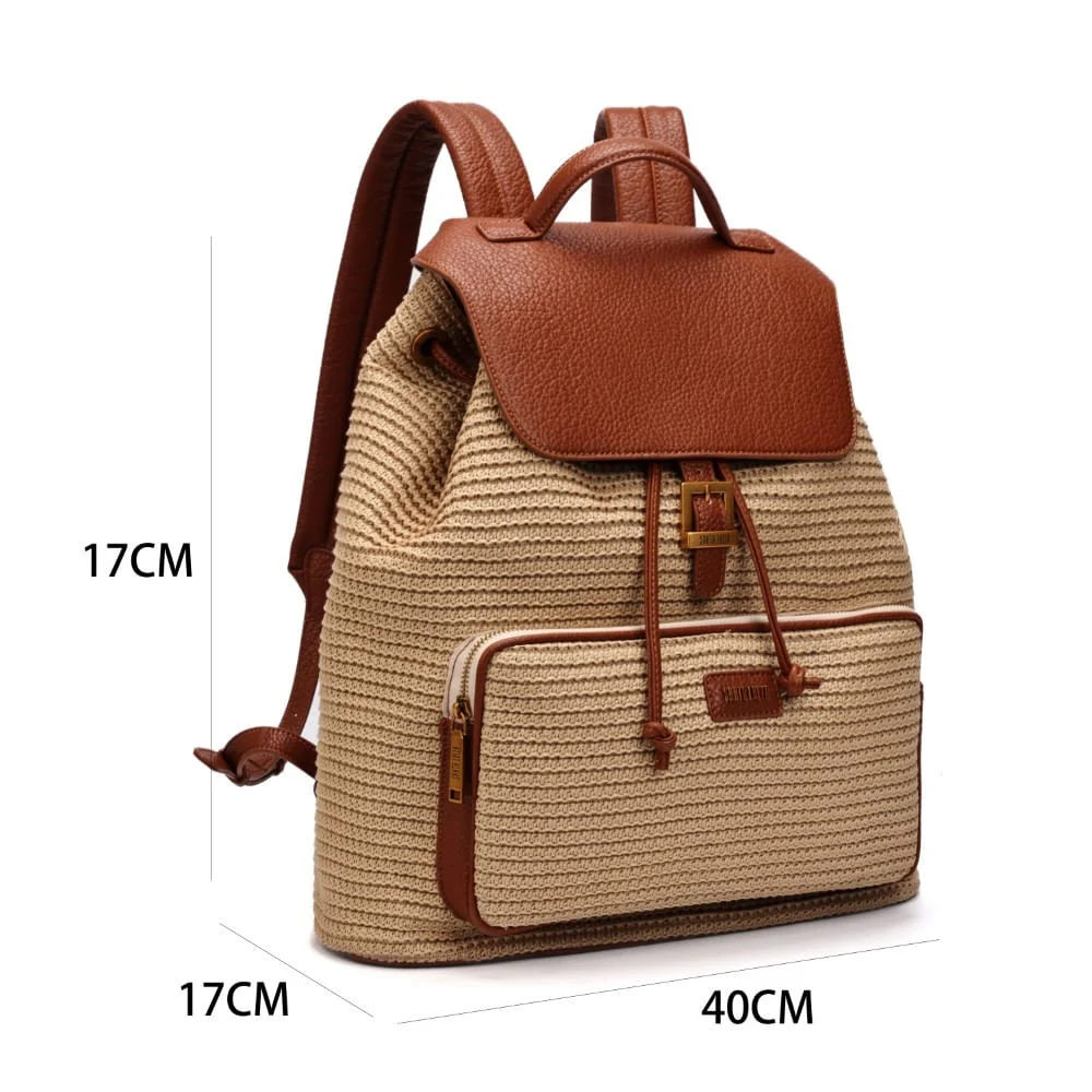 Mochila Grande Tramado Bege - vista 8 de 8