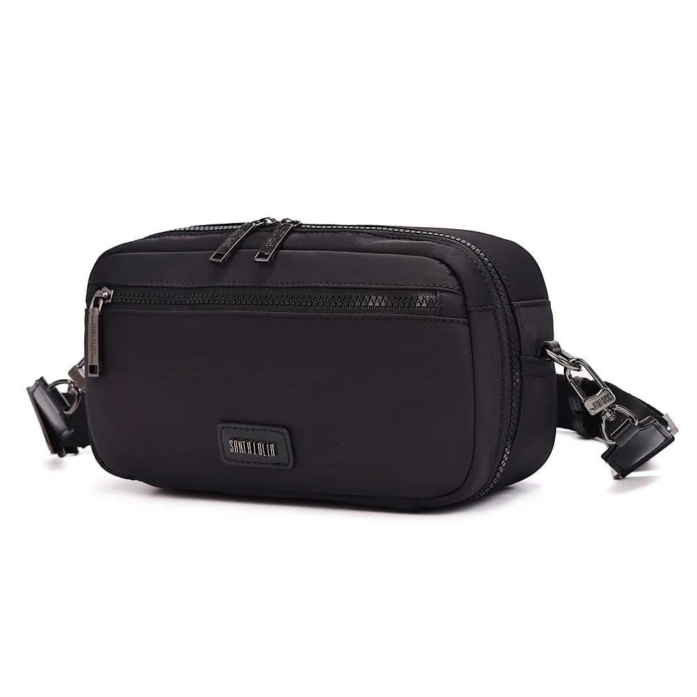 Bolsa Pochete Nylon Preto Alça Gorgurão - vista 3 de 7