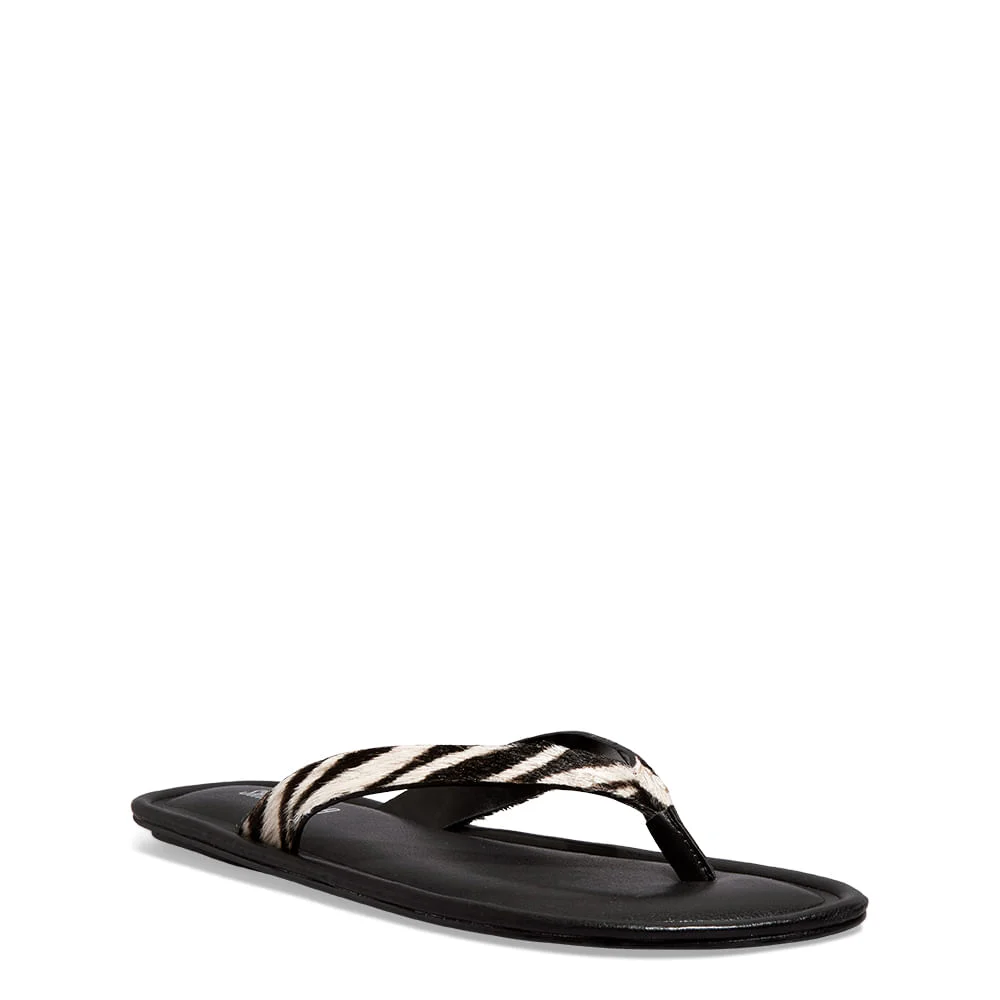 Rasteira Couro Pelo Estampa Zebra Pb - vista 3 de 5