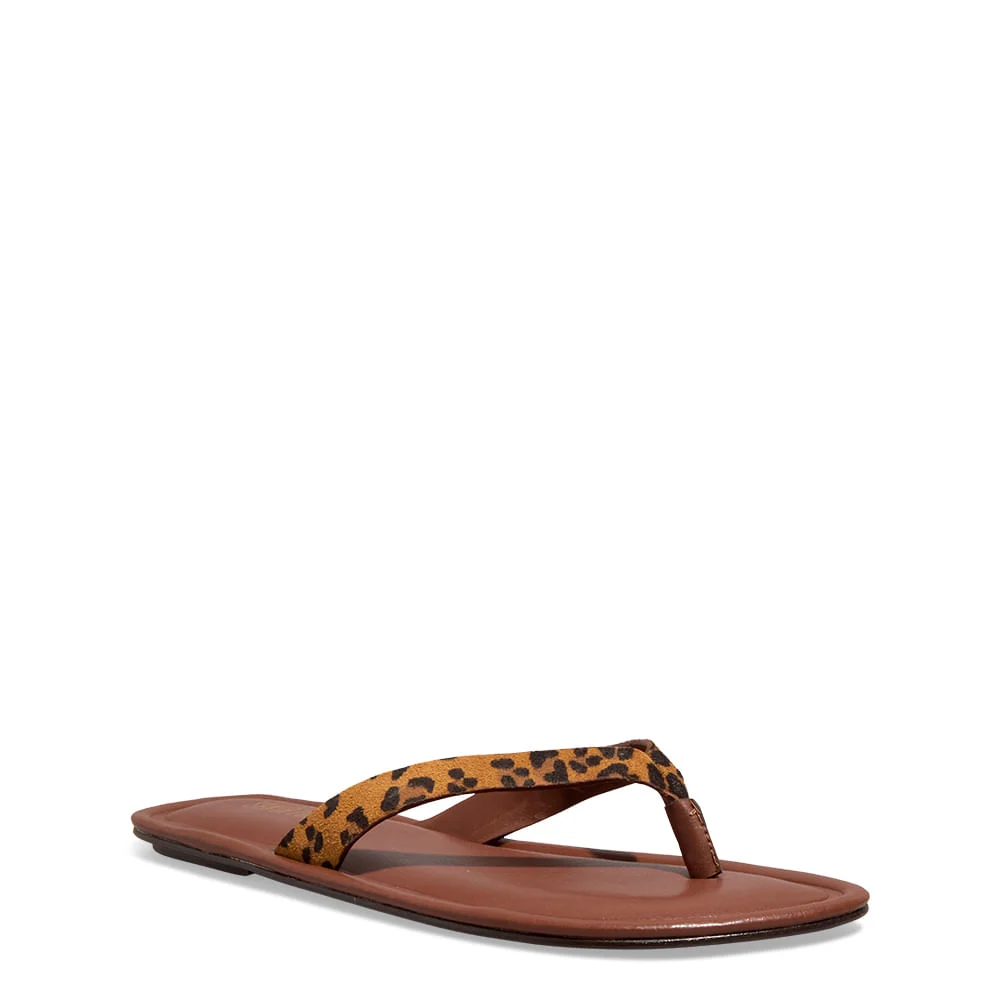 Rasteira Suede Estampa Animal Print Onça - vista 2 de 6
