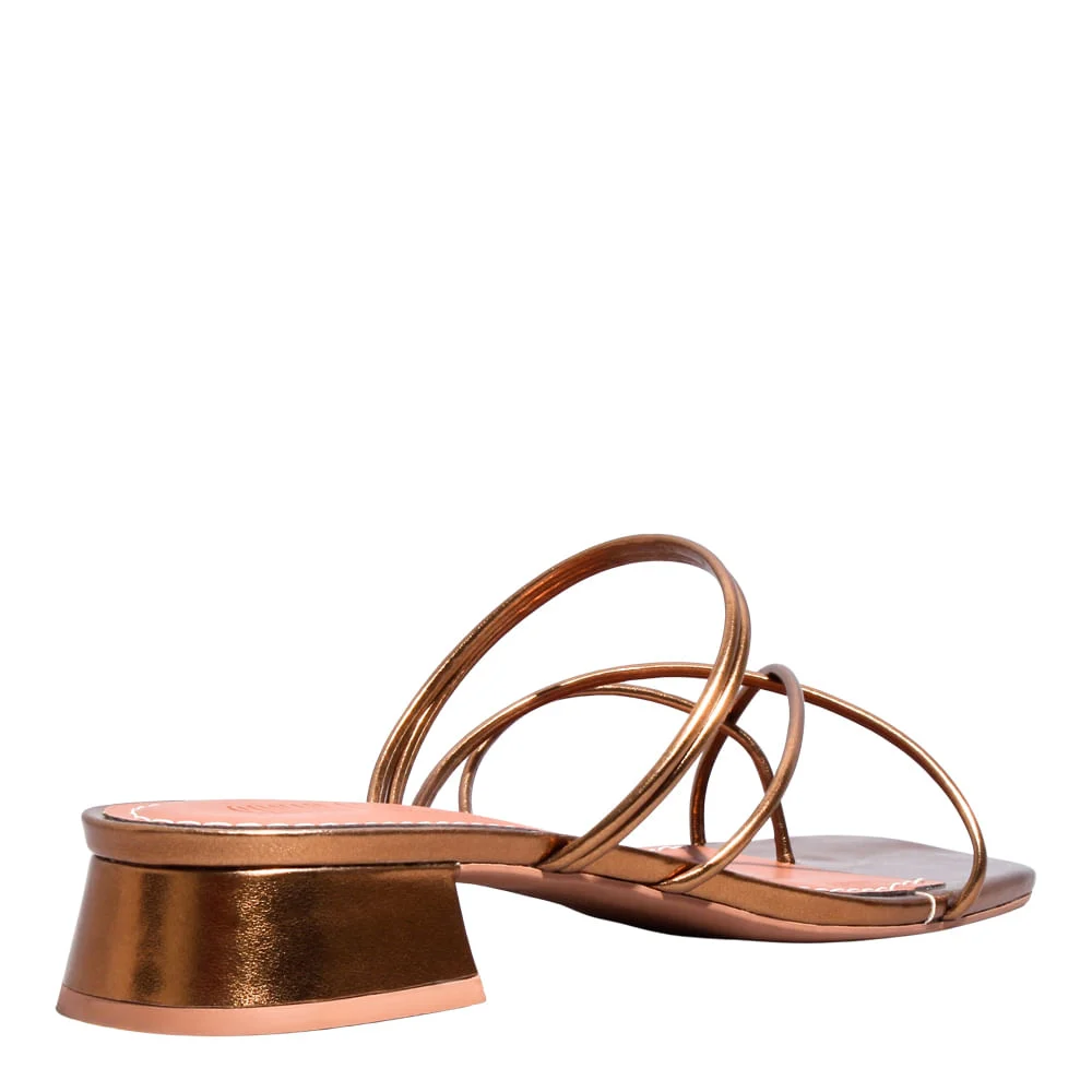 Mule Napa Bronze Metalizado Bico Quadrado - vista 3 de 3