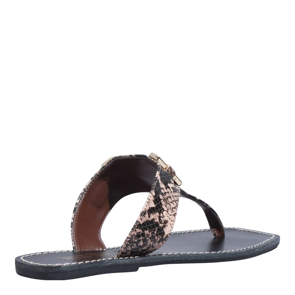 Rasteira Suede Animal Print Cobra - vista 3 de 5