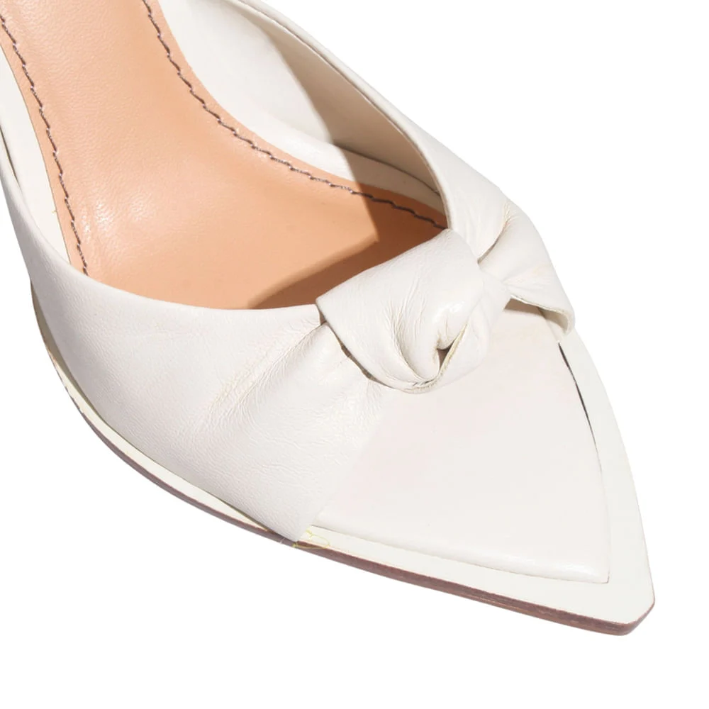 Mule Bico Folha Couro Pelica Soft Off White - vista 4 de 4
