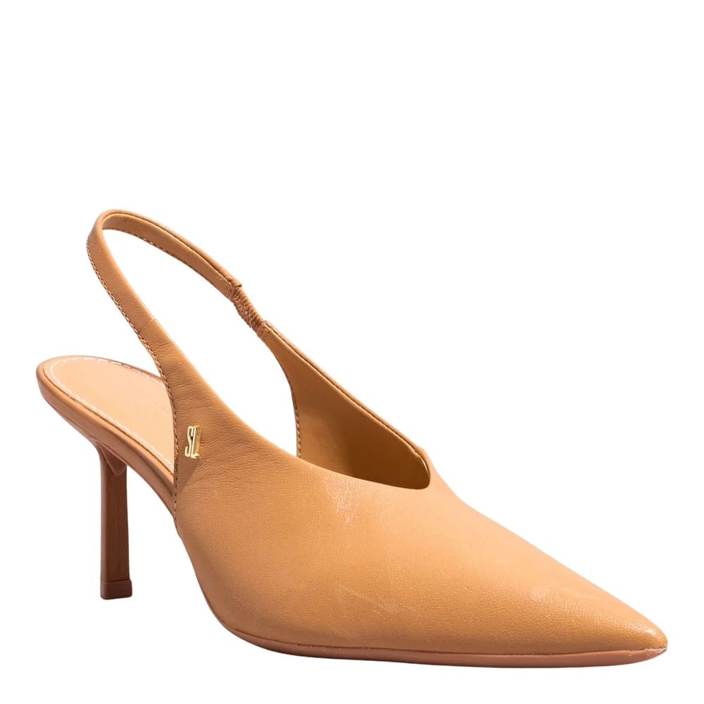 Scarpin Couro Pelica Soft Bege Egido - vista 2 de 3