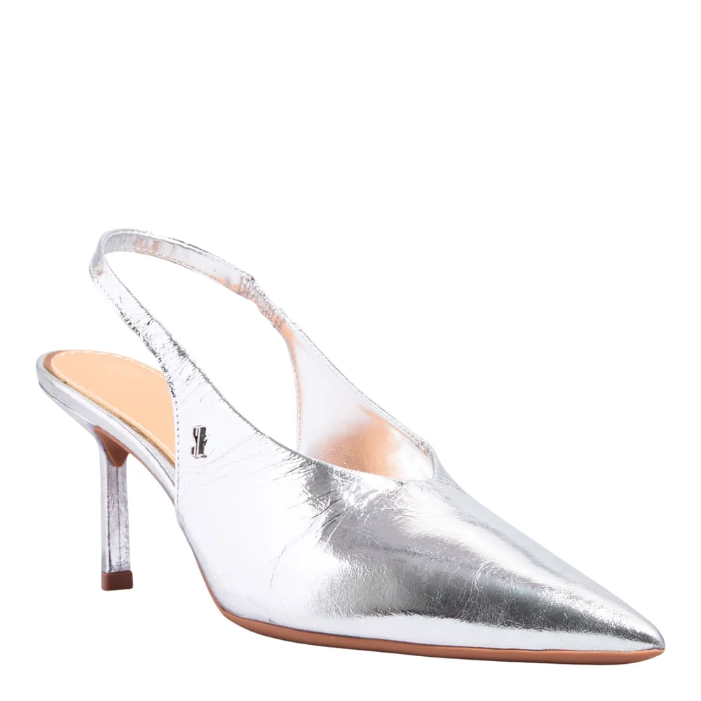 Scarpin Couro Metallic Balla Prata - vista 2 de 3