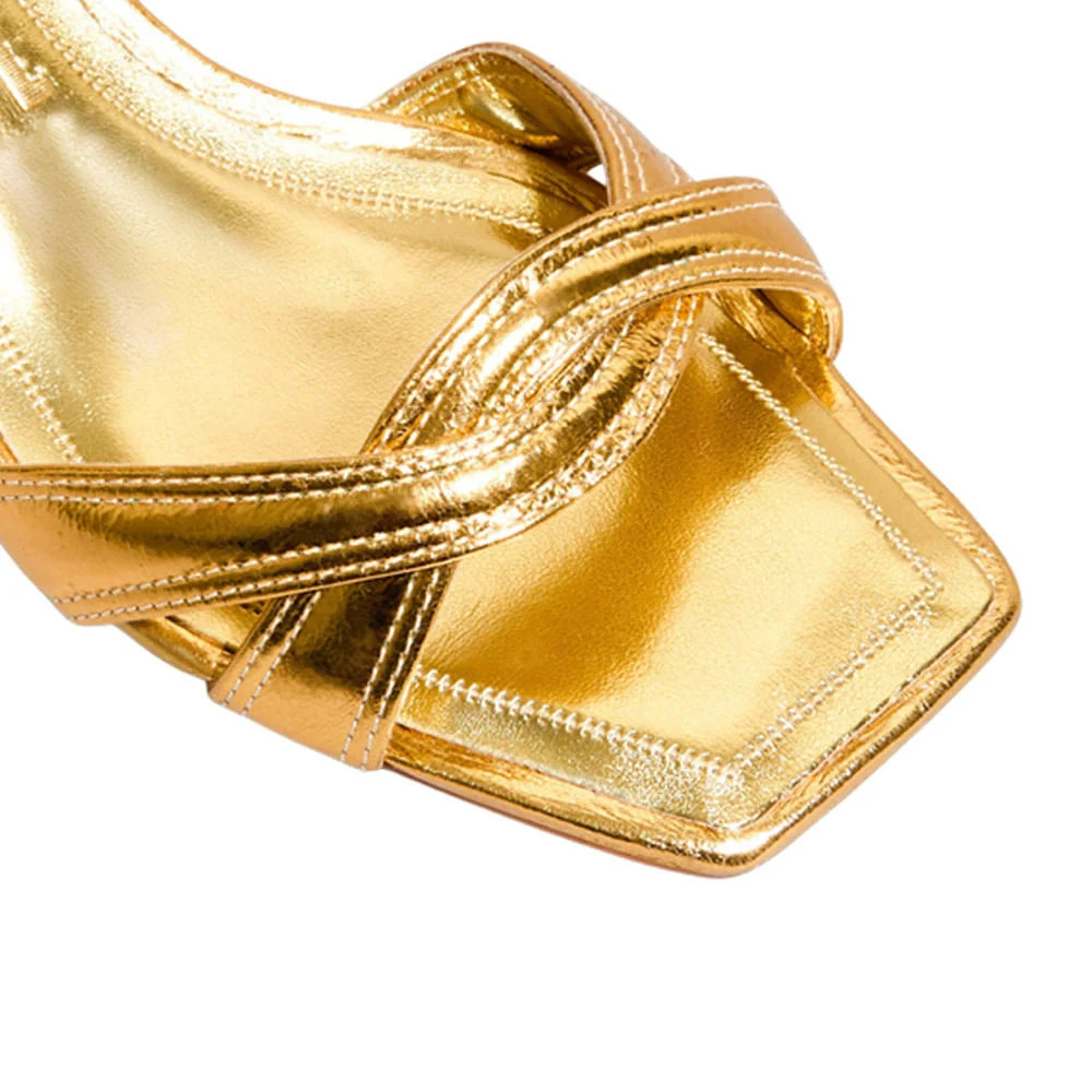 Sandália Couro Metallic Balla Ouro - vista 3 de 4