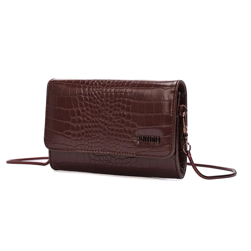 Carteira Material Croco Dark Cocoa - vista 3 de 7