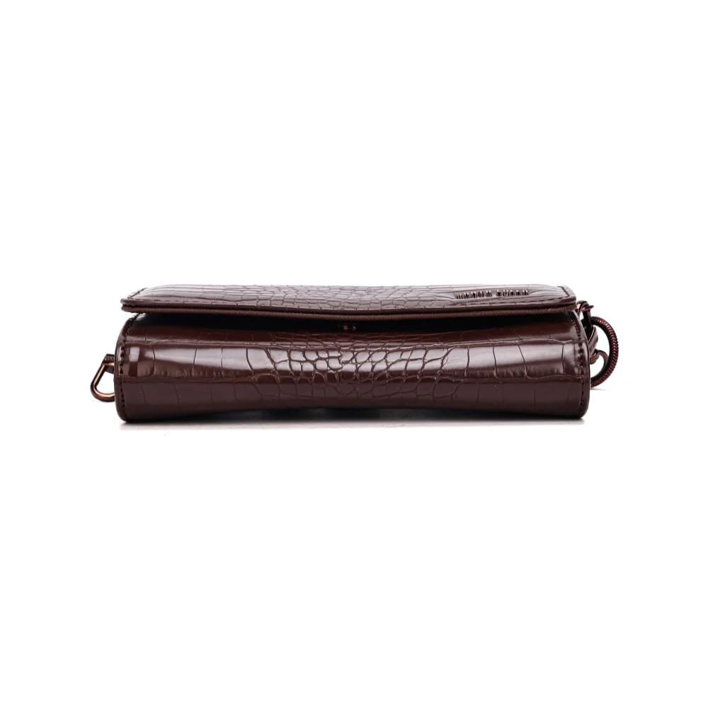 Carteira Material Croco Dark Cocoa - vista 6 de 7