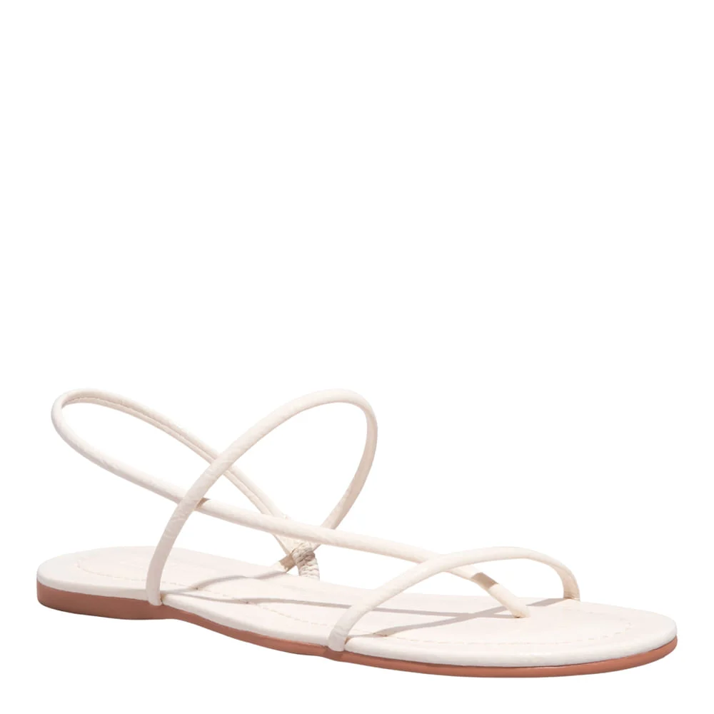 Rasteira Verniz Glossy Off White Tiras Finas - vista 2 de 4
