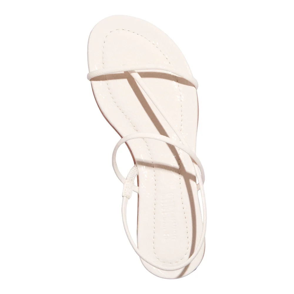Rasteira Verniz Glossy Off White Tiras Finas - vista 4 de 4