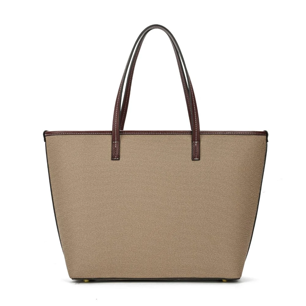 Bolsa Shopper Canvas Bege Escuro - vista 5 de 7
