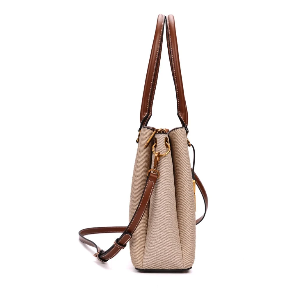 Bolsa Tote Bag Canvas Bege Fog Alça Transversal - vista 4 de 7