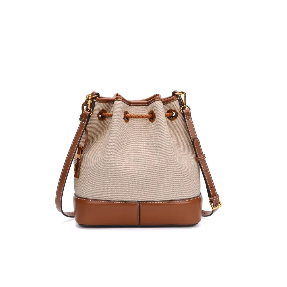 Bolsa Bucket Transversal Canvas Bege - vista 3 de 5