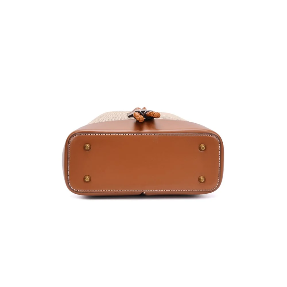 Bolsa Bucket Transversal Canvas Bege - vista 4 de 5