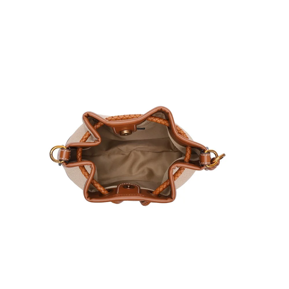 Bolsa Bucket Transversal Canvas Bege - vista 5 de 5